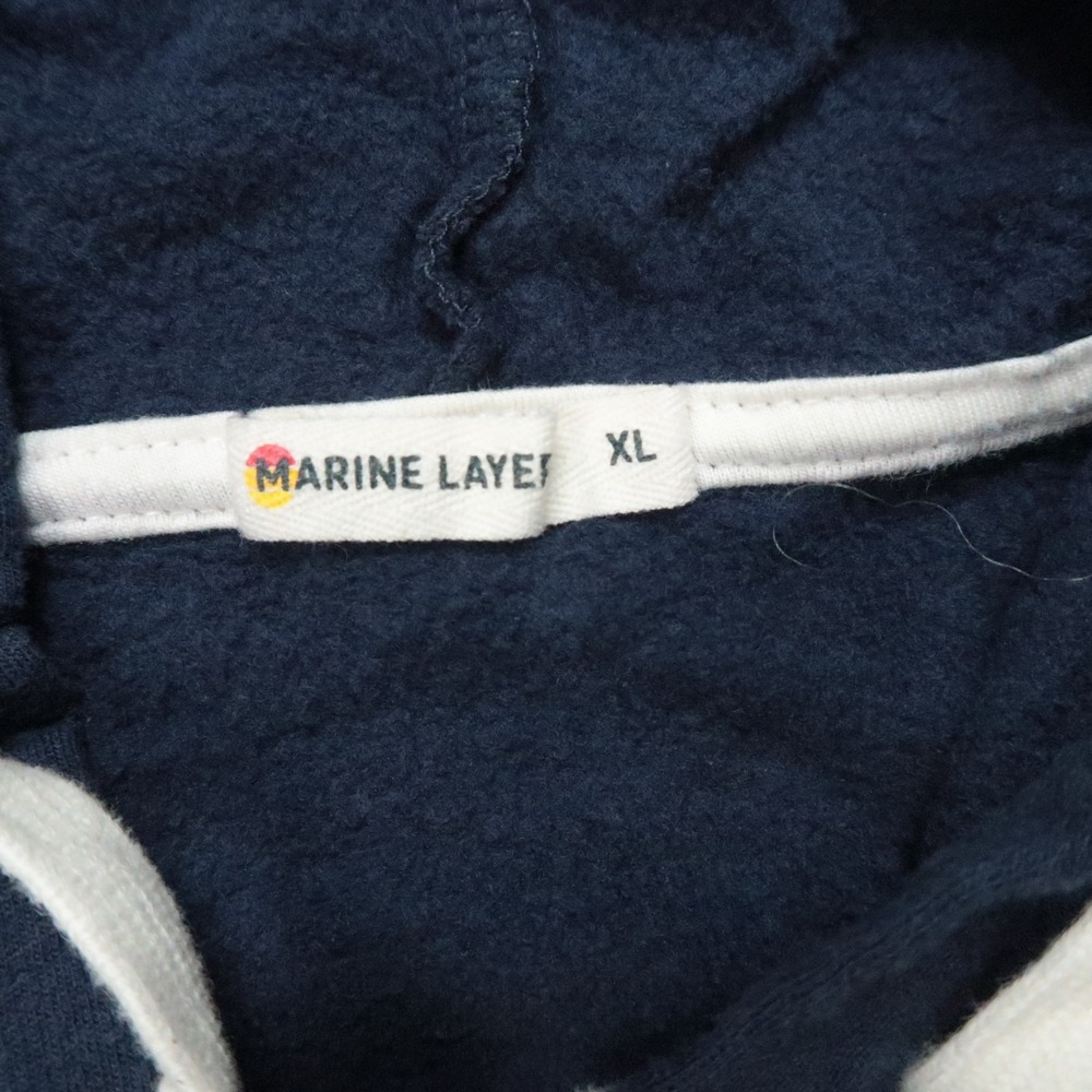 Marine Layer Hoodie Men Extra Large Blue Zip Up Afternoon Full Hooded Pockets XL - Picture 3 of 8